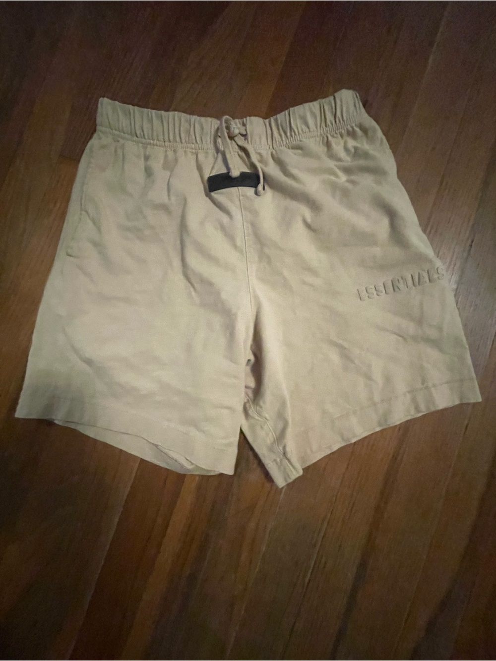 ESSENTIALS Men’s Tan Elastic Waist Drawstring Shorts